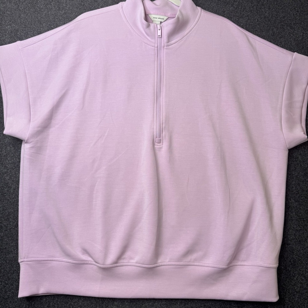 Rae Mode Womens 3XL Pink Modal Scuba Quarter Zip Dolman Sleeve Pullover
